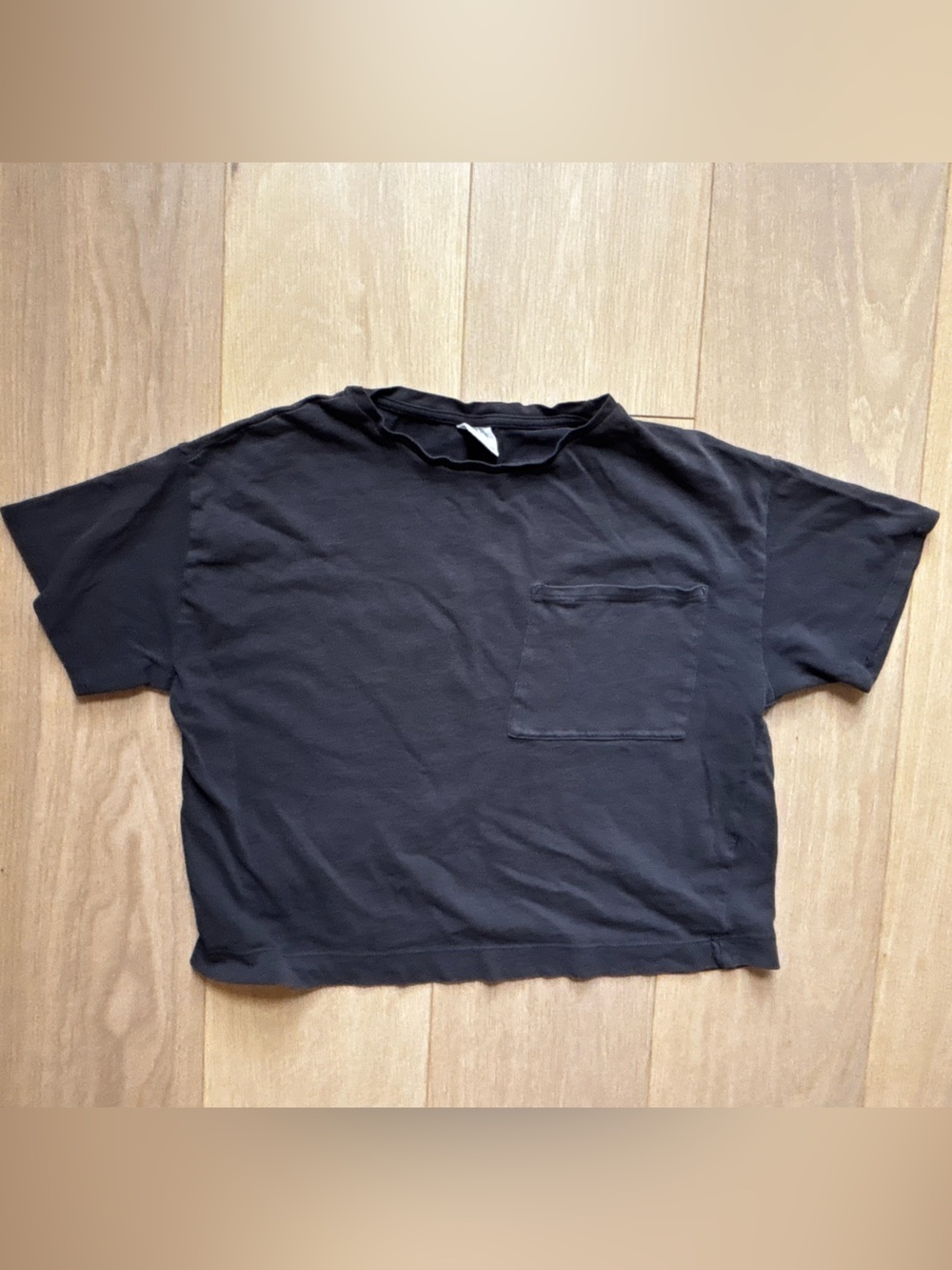 Zara Black Short-Sleeve Pocket Tee